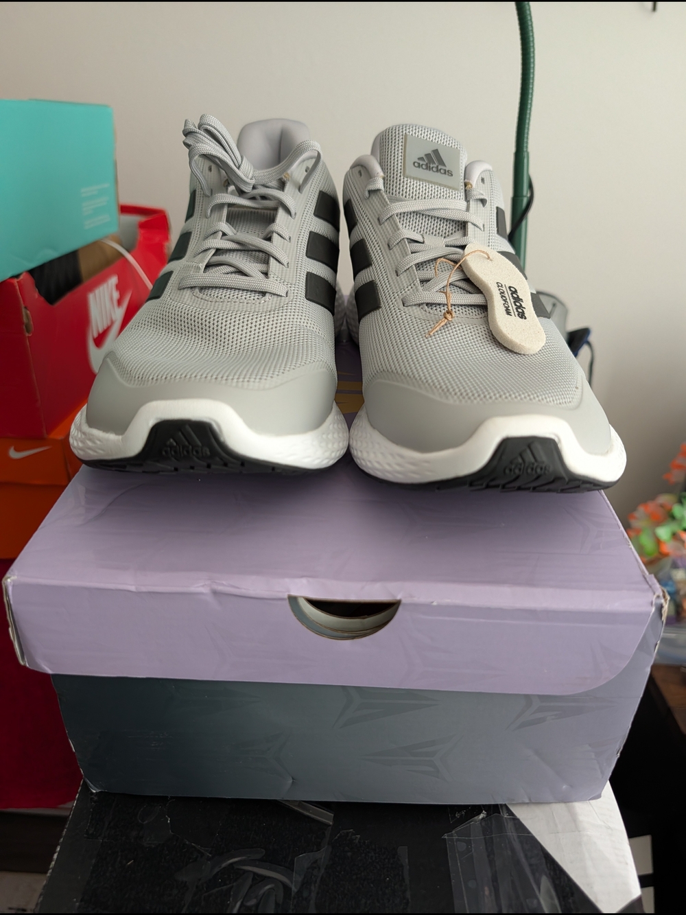 adidas Gray and Black Unisex Athletic Sneakers - Picture 9 of 9